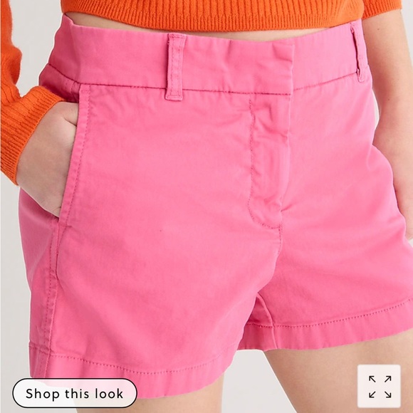 J. Crew 4" stretch chino shorts in Vivid Begonia. Size 6 NWT. - Picture 2 of 4